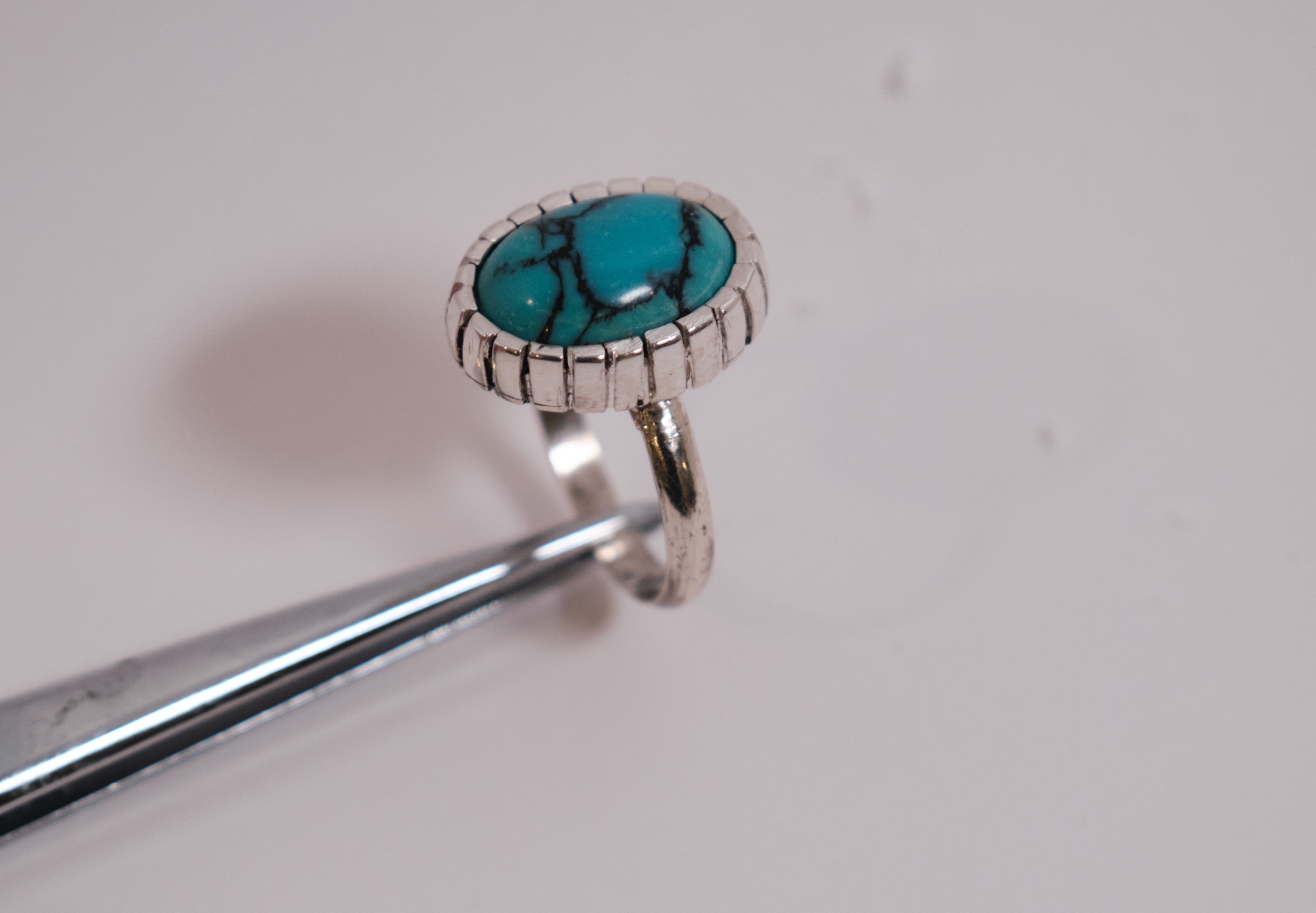  Pictures don't do justice to this dainty turquoise ring. 